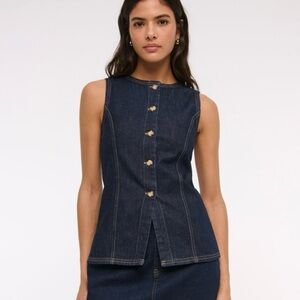 NWT Abercrombie + fitch Adjustable Fitted Denim vest